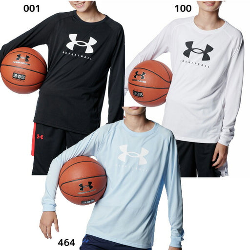 アンダーアーマーUNDERARMOURジュニアバスケットボールジュニアゲームシャツUAテックビッグロゴロングスリーブTシャツ1388722長袖ロンT子供用
