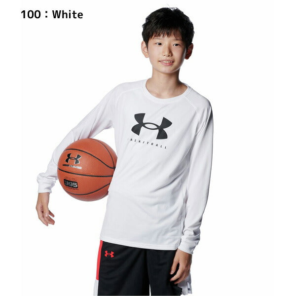 アンダーアーマーUNDERARMOURジュニアバスケットボールジュニアゲームシャツUAテックビッグロゴロングスリーブTシャツ1388722長袖ロンT子供用