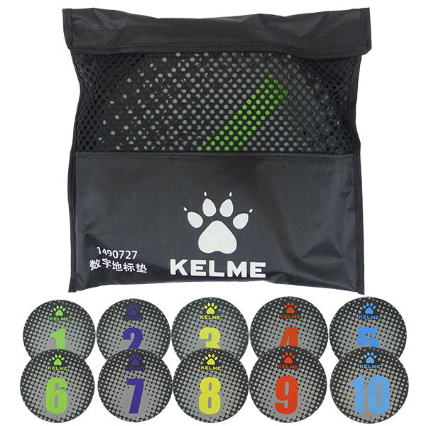ケルメkelmeナンバー入りフラットマーカー10枚セット収納ケース付き1490727サッカーフットサル練習トレーニングマーカーコーン