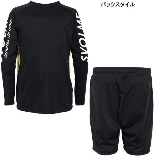 【ショップ限定エントリーでさらに+9倍】スボルメSVOLMEジュニアチームJrモビライトクルートップショーツ上下セット18-02301-02702サッカーフットサルトレーニングウェアブラック子供用