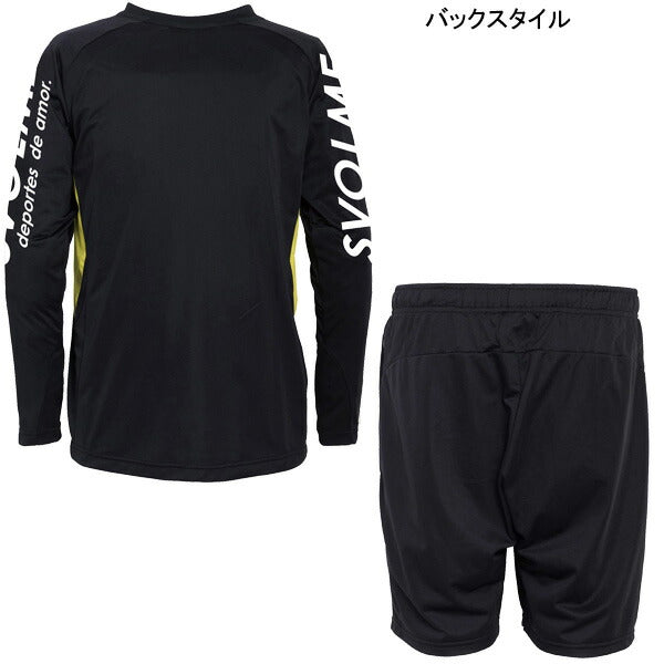 【ショップ限定エントリーでさらに+9倍】スボルメSVOLMEジュニアチームJrモビライトクルートップショーツ上下セット18-02301-02702サッカーフットサルトレーニングウェアブラック子供用