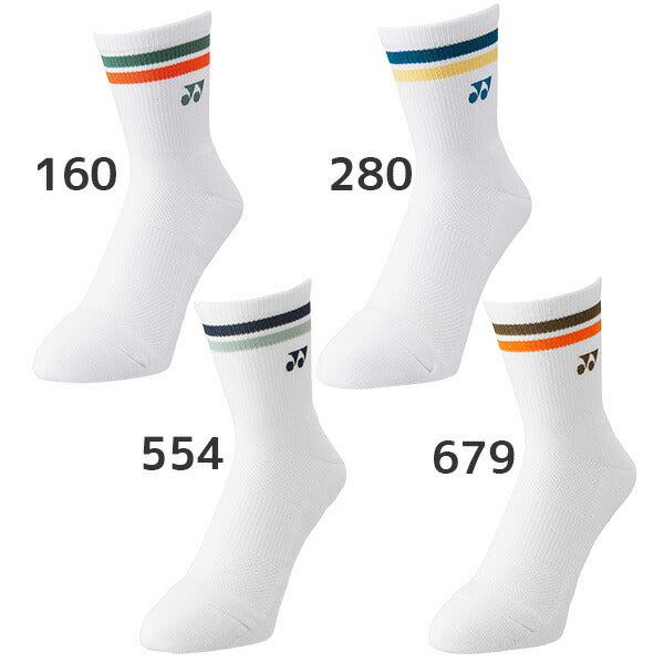 【ショップ限定エントリーでさらに+9倍】【ネコポス送料無料】YONEXヨネックステニスバドミントンメンズハーフソックス25-27cmホワイト19194