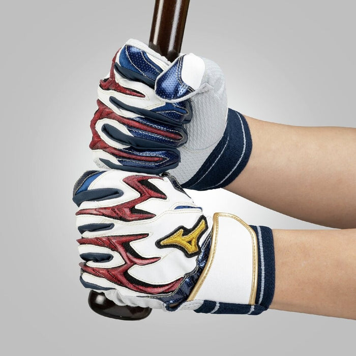 MIZUNOミズノ野球バッティンググローブユニセックスミズノプロシリコンパワーアークDI勝色コレクション両手用1EJEA56801