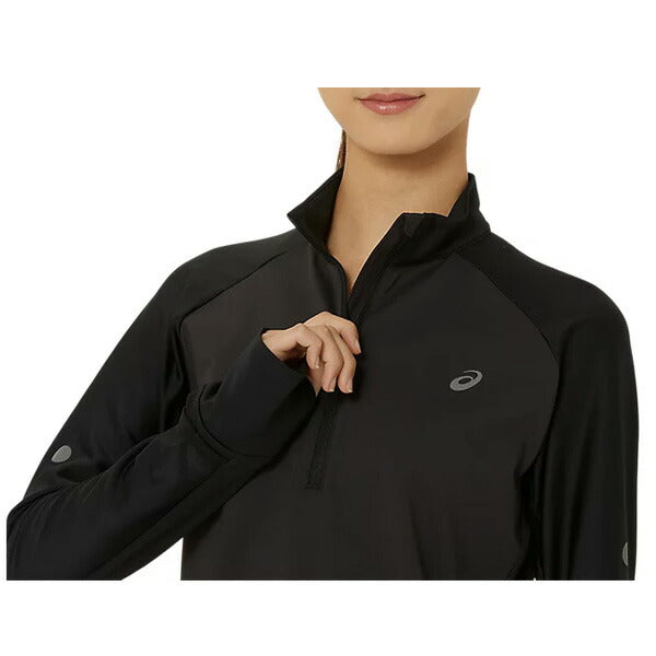 【ネコポス送料無料】アシックスasicsレディースランニンングウェアウィメンズウィンドブロックハーフジップトップ2012D091ジャージシャツ