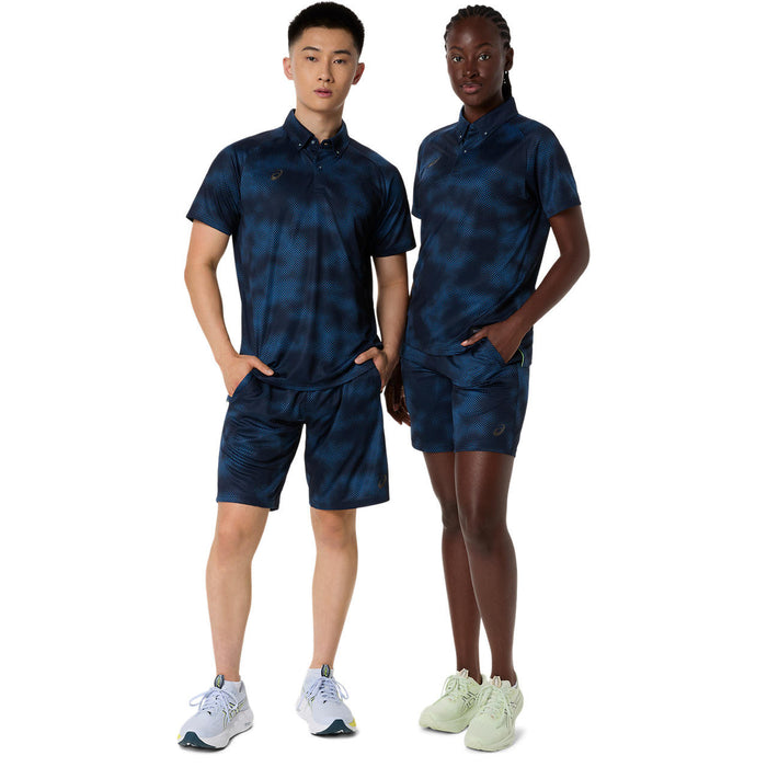 アシックスasicsトレーニングポロシャツ半袖ドライグラフィックボタンダウンポロシャツメンズレディース吸汗速乾襟ボタン昇華グラフィック2033C037