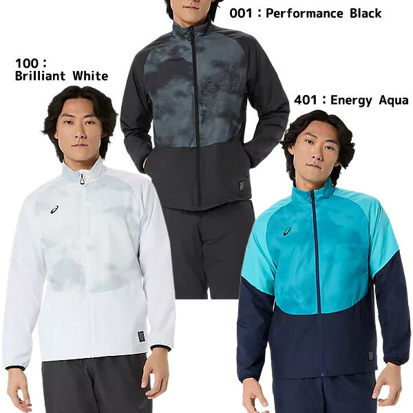 アシックスasicsメンズブレーカーシャツ裏メッシュグラフィックウインドブレーカージャケット26FW2033C196