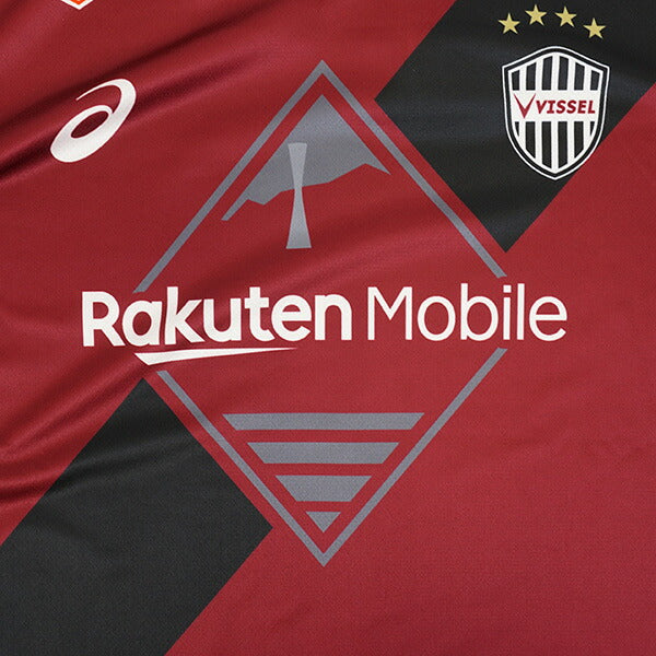 ヴィッセル神戸2025レプリカホームユニフォーム2103A103-601サッカー半袖クリムゾンレッドアシックスasics
