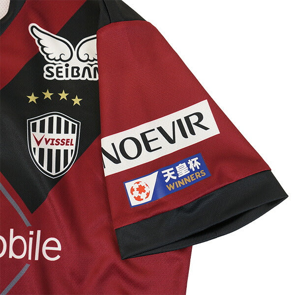 ヴィッセル神戸2025レプリカホームユニフォーム2103A103-601サッカー半袖クリムゾンレッドアシックスasics