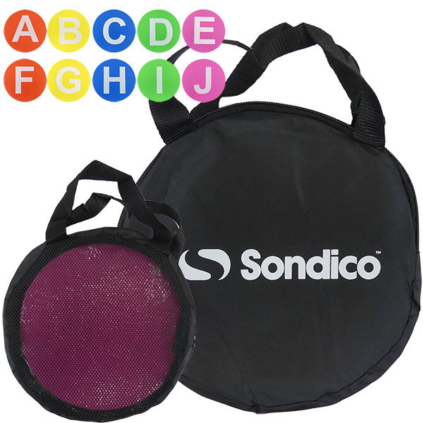 ソンディゴSondicoフラットマーカー10枚セット収バッグ袋付き22-SE390Cサッカーフットサルトレーニンググラウンド用品