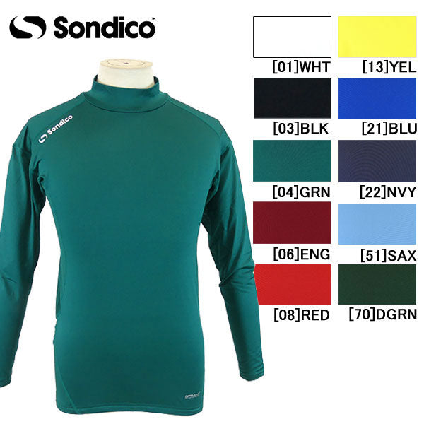 【ショップ限定エントリーでさらに+9倍】【ネコポス送料無料】ソンディコsondicoハイネック長袖インナーシャツ23-427389サッカーフットサルアンダーシャツメンズ
