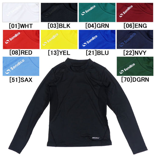 【ショップ限定エントリーでさらに+9倍】【ネコポス送料無料】ソンディコsondicoジュニアハイネック長袖インナーシャツ23-427392Jサッカーフットサルアンダーシャツ子供用