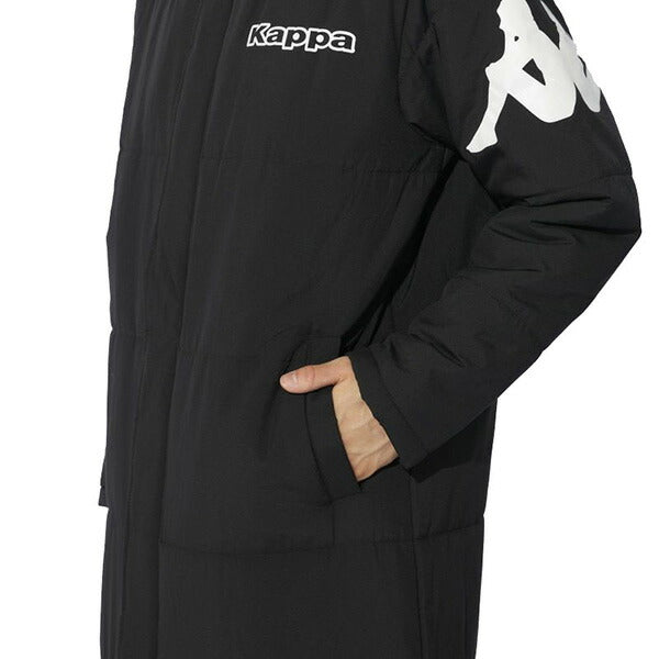 【ショップ限定エントリーでさらに+9倍】カッパKAPPA中綿軽量タフタベンチコート244206サッカーフットサル超ロング丈防寒メンズ