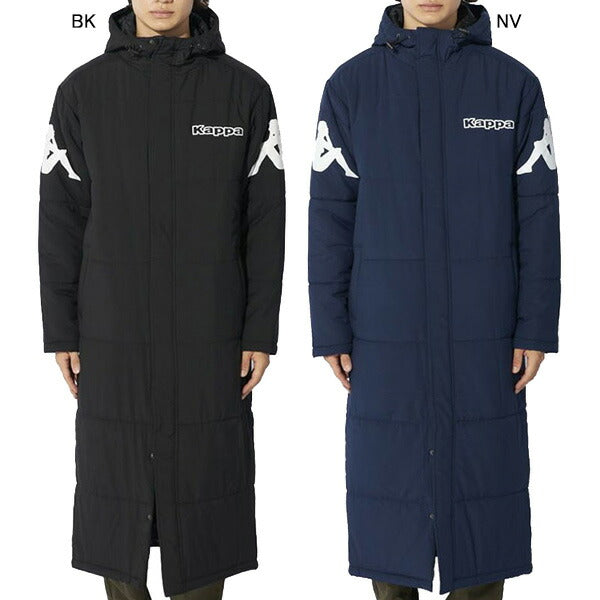 【ショップ限定エントリーでさらに+9倍】カッパKAPPA中綿軽量タフタベンチコート244206サッカーフットサル超ロング丈防寒メンズ