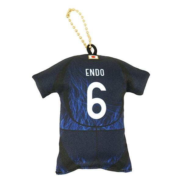 【ショップ限定エントリーでさらに+9倍】【ネコポス対応可】日本代表オフィシャルプレーヤーズユニ型クッションキーホルダー2024(SAMURAIBLUE)STADIUMLINE24JFA-014サッカーNo.6ENDO遠藤