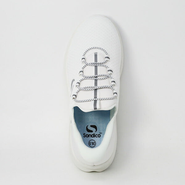 ソンディコSondicoスリッポントレーナー紐付きホワイトカジュアルシューズ25-R300-01