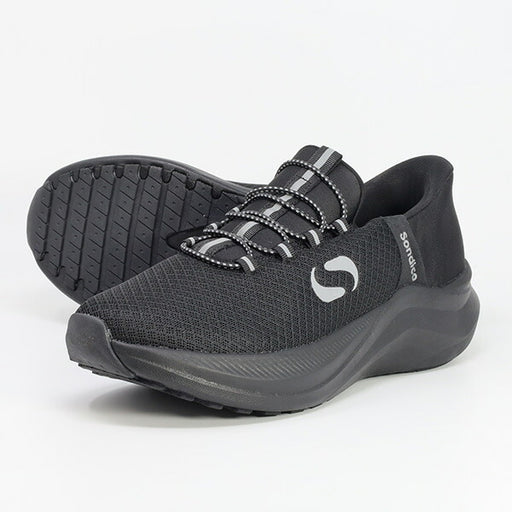 ソンディコSondicoスリッポントレーナー紐付きブラックカジュアルシューズ25-R300-03