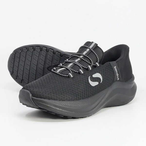 ソンディコSondicoスリッポントレーナー紐付きブラックカジュアルシューズ25-R300-03