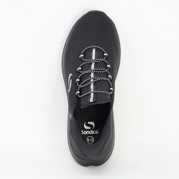 ソンディコSondicoスリッポントレーナー紐付きブラックカジュアルシューズ25-R300-03