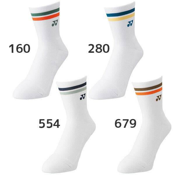 【ネコポス送料無料】YONEXヨネックステニスバドミントンメンズレディースハーフソックス22-25cmホワイト29194