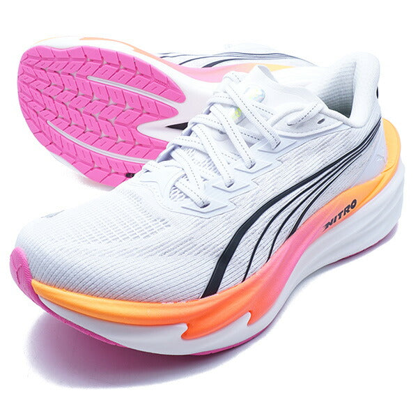 ディヴィエイトニトロ4ウィメンズプーマPUMA312124-10ホワイトピンクレディースランニングシューズ