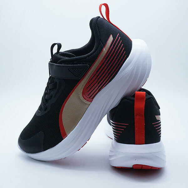 スピードモンスターV5GRプーマPUMA313960-01プーマブラックジュニアランニングシューズベルクロ