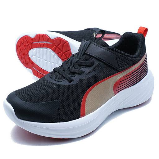 スピードモンスターV5GRプーマPUMA313960-01プーマブラックジュニアランニングシューズベルクロ