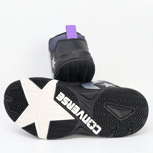 コンバースCONVERSEジュニアバスケットボールシューズバスケミニバスヴィックスターMIDバッシュバスケットホワイトブラック33500481