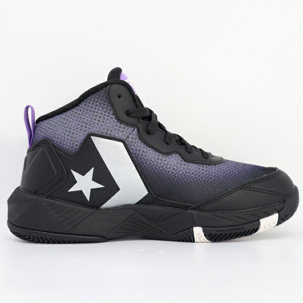 コンバースCONVERSEジュニアバスケットボールシューズバスケミニバスヴィックスターMIDバッシュバスケットホワイトブラック33500481