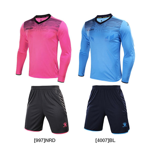【ショップ限定エントリーでさらに+9倍】ケルメKELMEジュニアサッカーゴールキーパーウェア上下セットGKシャツパンツ3873007長袖シャツプラクティスパンツ子供用