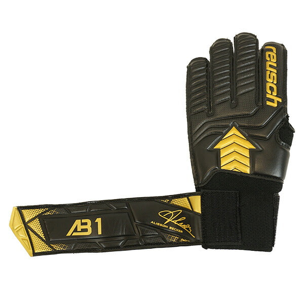 【送料無料】ロイシュreuschアトラクトAB1ソリッドジュニア5562554-7707サッカーキーパーグローブGKグローブゴールキーパーブラックゴールド