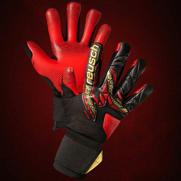 ロイシュreuschアトラクトゴールドXグループリント5570974-7075サッカーキーパーグローブGKグローブゴールキーパーブラック