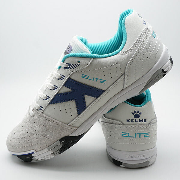 【ショップ限定エントリーでさらに+9倍】【フタバ限定】ELITEケルメKELME55904-704ホワイト×ブルーフットサルシューズインドア室内用