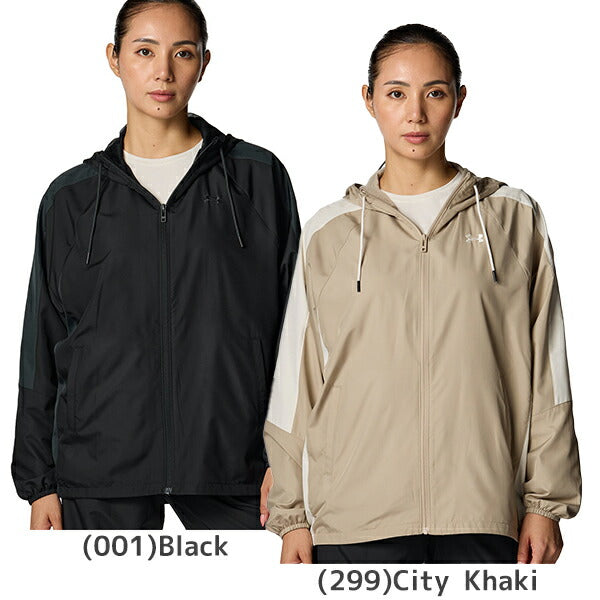 アンダーアーマーUNDERARMOURスポーツトレーニングウェアジャケットレディースUAメッシュライナーウーブンフーディー長袖WOMEN6007719
