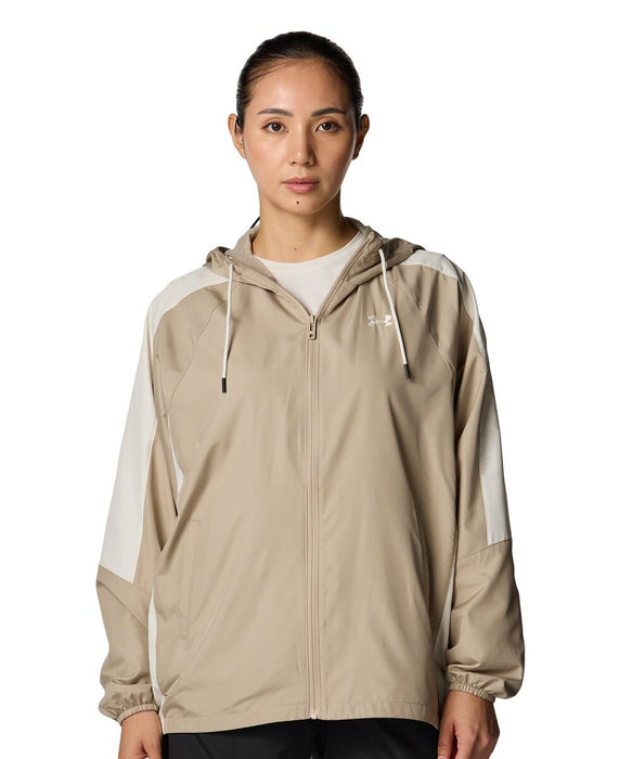 アンダーアーマーUNDERARMOURスポーツトレーニングウェアジャケットレディースUAメッシュライナーウーブンフーディー長袖WOMEN6007719