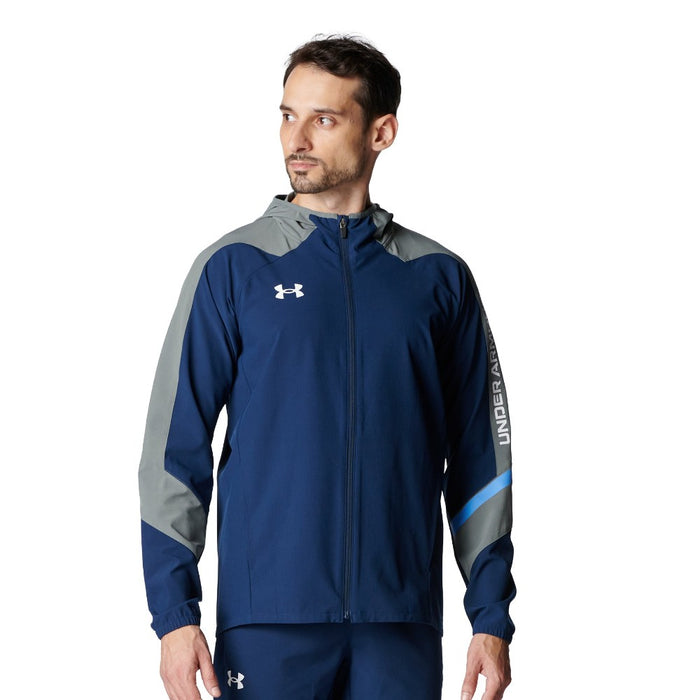 アンダーアーマーUNDERARMOURトレーニングシャツトレーニングジャケットメンズUAウーブンフルジップフーディージャージ6015051