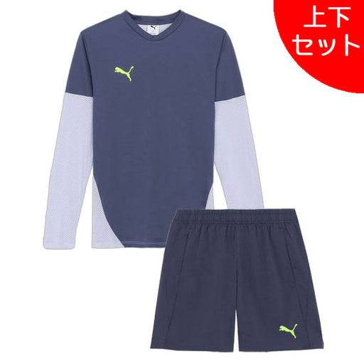 【上下セット】プーマpumaINDIVIDUALPUMAFTBLアルティメット長袖シャツパンツ660127/660128サッカーフットサルプラクティスセットメンズ