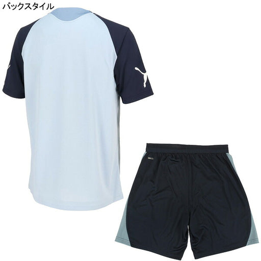 【上下セット】プーマPUMAINDIVIDUALFINAL半袖シャツショーツ上下661212-661214-10サッカーフットサルプラシャツプラパンブルー練習着