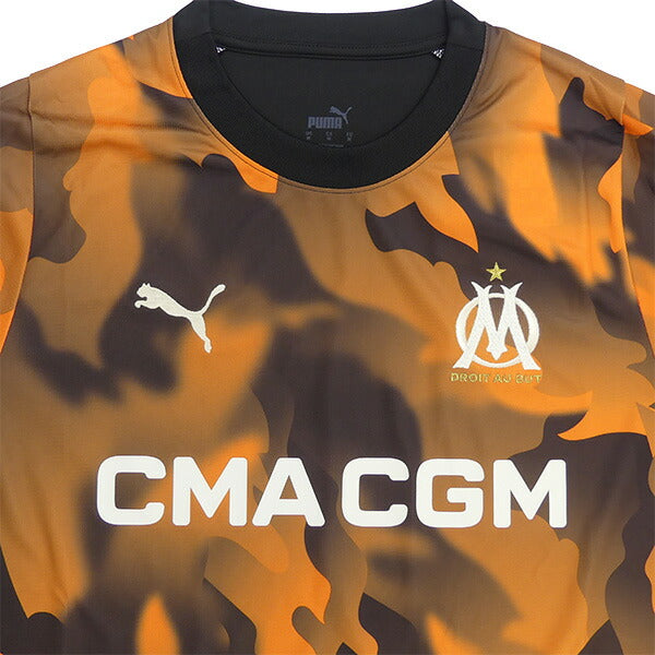 【ショップ限定エントリーでさらに+9倍】オリンピックマルセイユOM2023-243rdレプリカユニフォーム771344-03サッカー半袖ブラックオレンジプーマPUMA