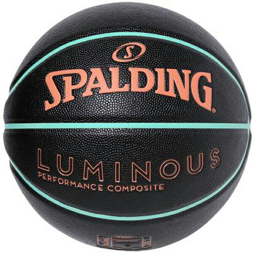 【ショップ限定エントリーでさらに+9倍】SPALDINGスポルディングバスケットボールルミナスコンポジットブラックサーモンミント7号球合成皮革78056J