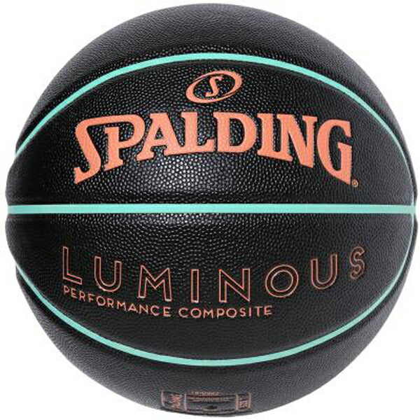 【ショップ限定エントリーでさらに+9倍】SPALDINGスポルディングバスケットボールルミナスコンポジットブラックサーモンミント7号球合成皮革78056J