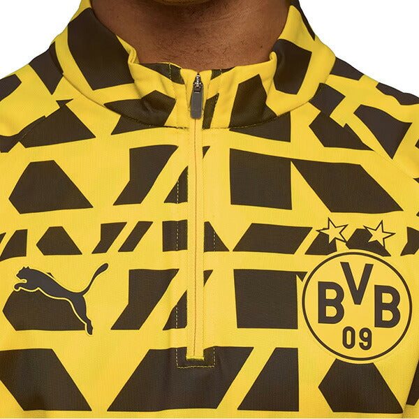 【ショップ限定エントリーでさらに+9倍】ボルシアドルトムント裏起毛BVB2025-26プレマッチクォータジップトップ781687-01サッカーレプリカトレーニングウェアイエロープーマPUMA