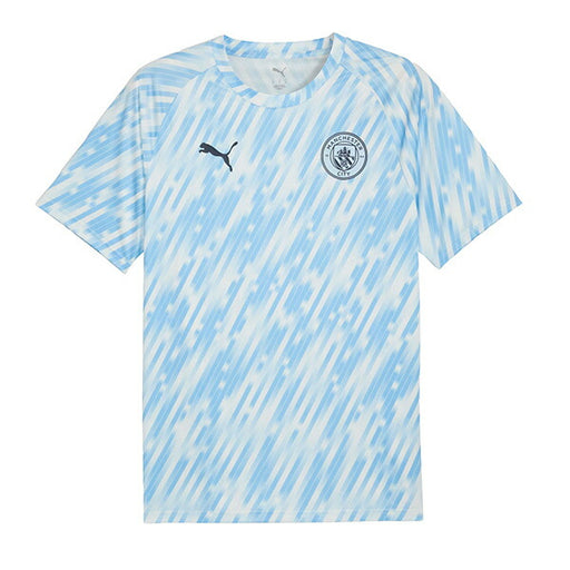 【ショップ限定エントリーでさらに+9倍】マンチェスターシティMCFC2025-26プレマッチ半袖シャツ782167-10サッカーレプリカプラクティスシャツシルバースカイプーマPUMA
