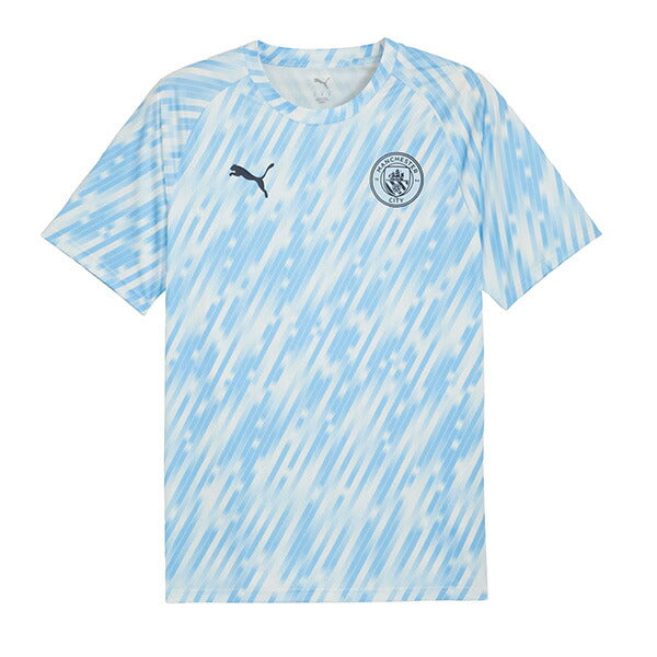 【ショップ限定エントリーでさらに+9倍】マンチェスターシティMCFC2025-26プレマッチ半袖シャツ782167-10サッカーレプリカプラクティスシャツシルバースカイプーマPUMA