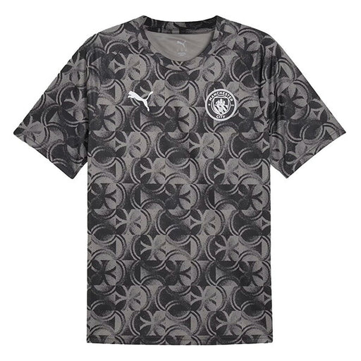 マンチェスターシティMCFC2025-26プレマッチ半袖シャツ782167-11サッカーレプリカプラクティスシャツプーマブラックプーマPUMA