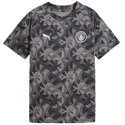 マンチェスターシティジュニアMCFC2025-26プレマッチ半袖シャツ782169-11サッカーレプリカプラクティスシャツプーマブラック子供用プーマPUMA