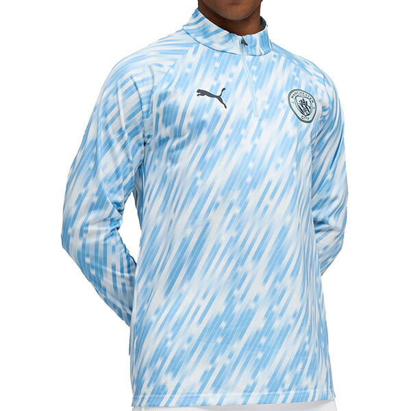 【ショップ限定エントリーでさらに+9倍】マンチェスターシティMCFC2025-26プレマッチクォータージップトップ782170-10サッカーレプリカトレーニングトップ長袖シルバースカイプーマPUMA