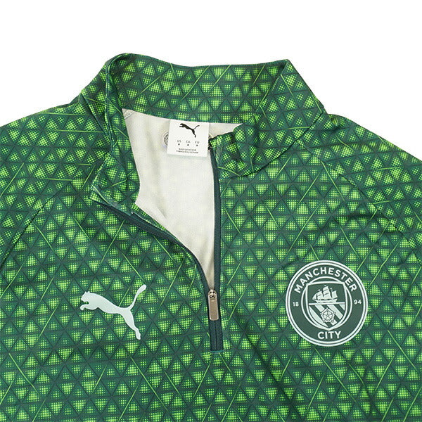 マンチェスターシティMCFCプレマッチクォータージップトップ782170-13サッカーレプリカトレーニングウェアグリーンプーマPUMA