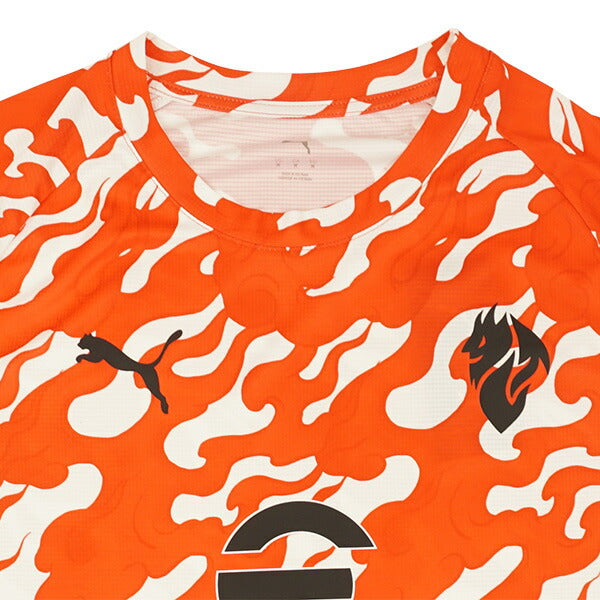 【ショップ限定エントリーでさらに+9倍】ACミランACM2025-26プレマッチ半袖シャツ782388-02サッカーレプリカプラシャツホワイトレッドプーマPUMA