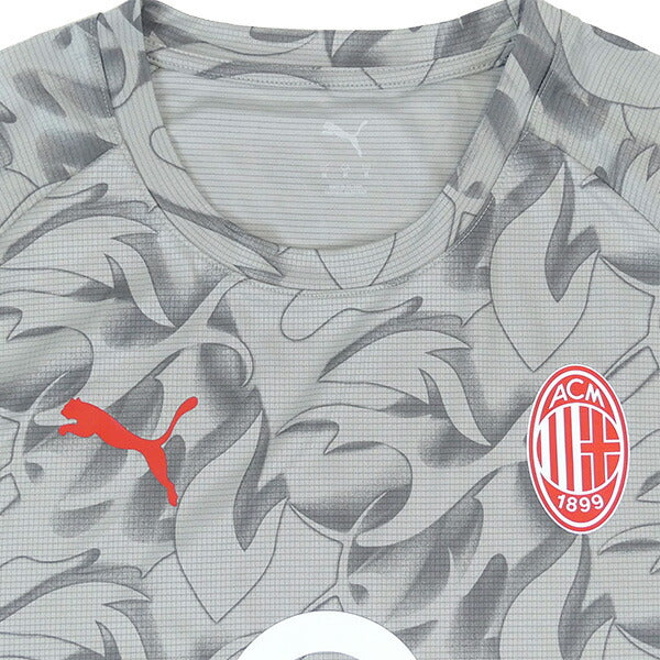 【ショップ限定エントリーでさらに+9倍】ACミランACM2025-26プレマッチ半袖シャツ782388-13サッカーレプリカプラクティスシャツグレープーマPUMA