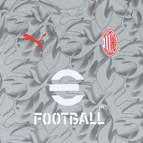 【ショップ限定エントリーでさらに+9倍】ACミランACM2025-26プレマッチ半袖シャツ782388-13サッカーレプリカプラクティスシャツグレープーマPUMA